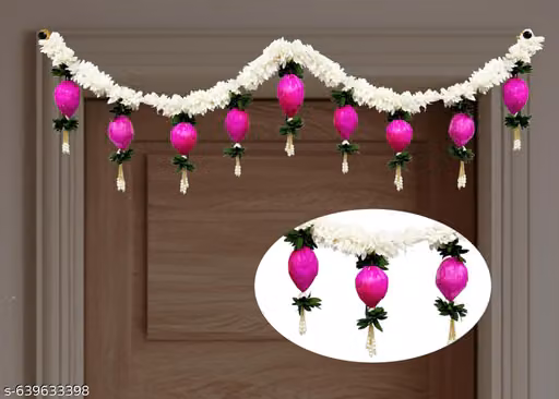Handmade Pink Lotus Toran Gajra for Door & Temple Decoration