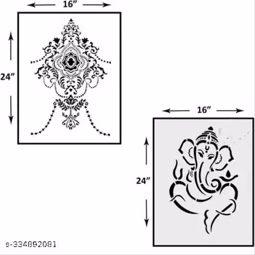 Wall Stencil 16 x 24 Inch Reusable DIY Modern Wall Art – Pack of 2