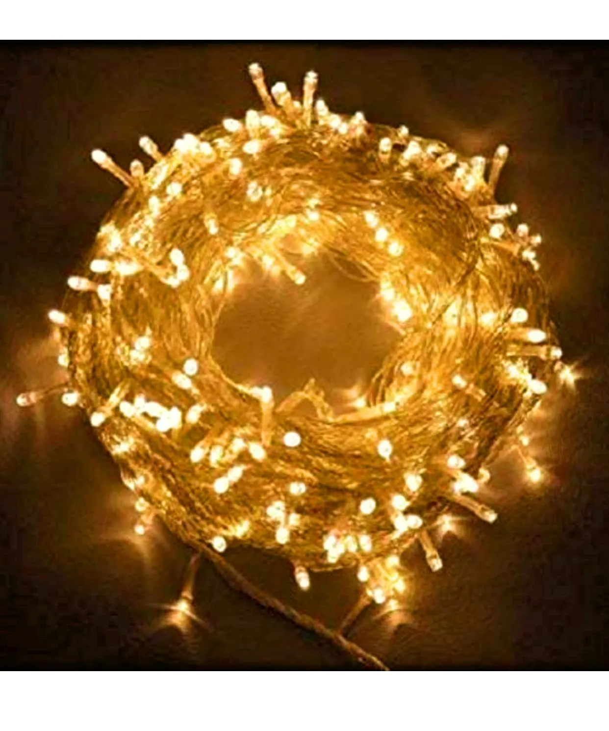 Yellow Plastic Rice Lights 10 Meter Serial Bulb Ladi