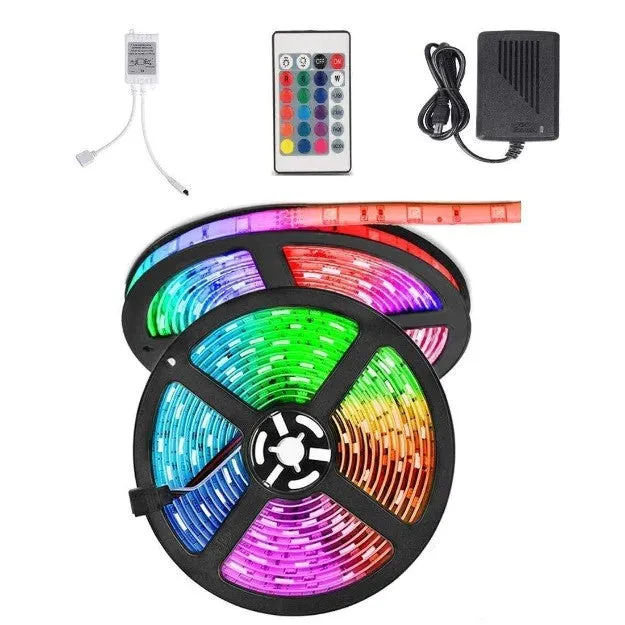 RGB LED Flexible Strip Light 3 Meter with Remote & Adapter