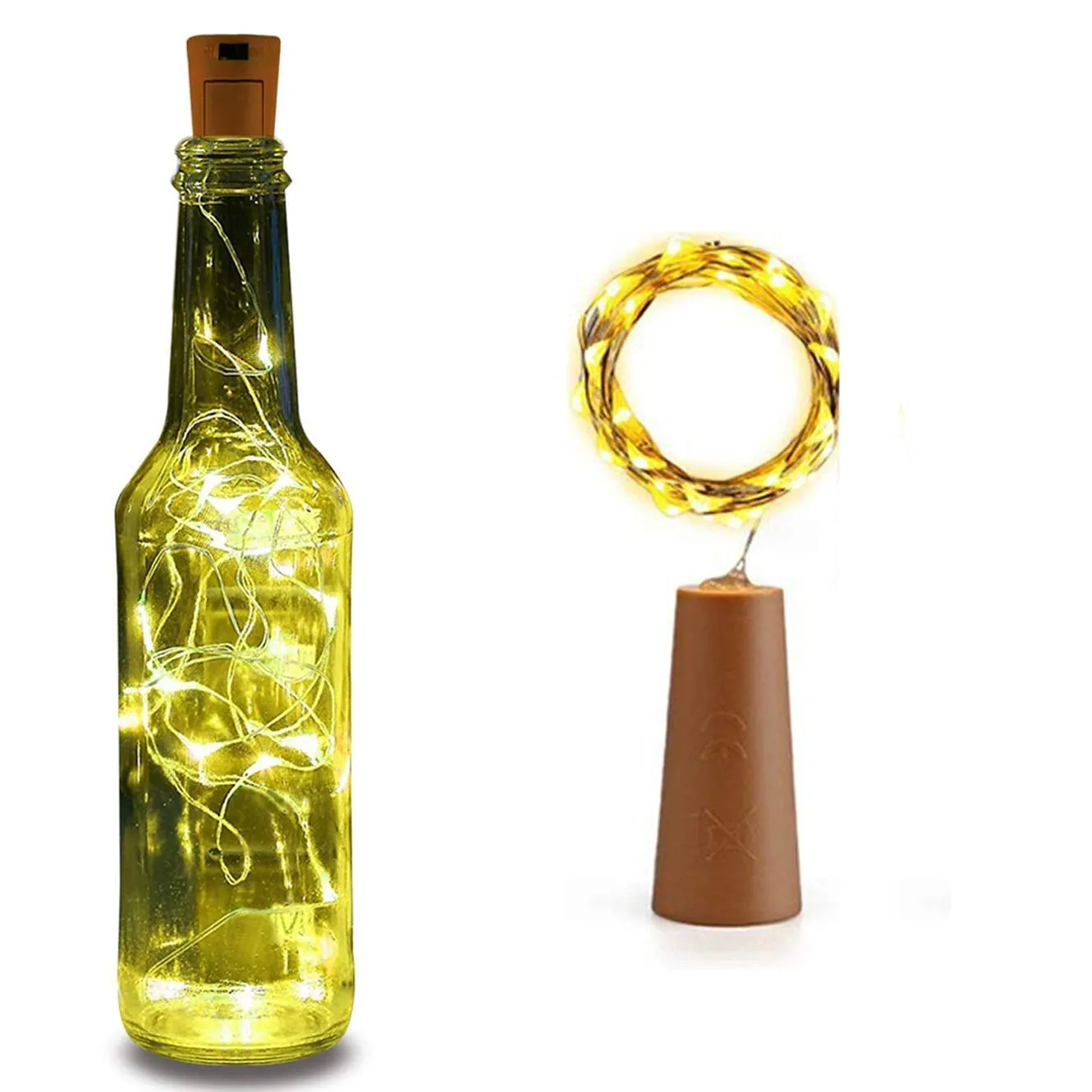 Warm White 20 LED Wine Bottle Cork Lights 2 Meter