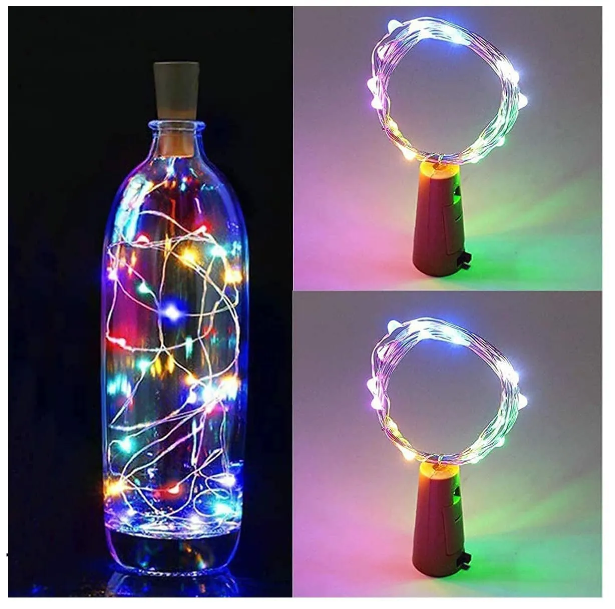 Warm White 20 LED Wine Bottle Cork Lights 2 Meter