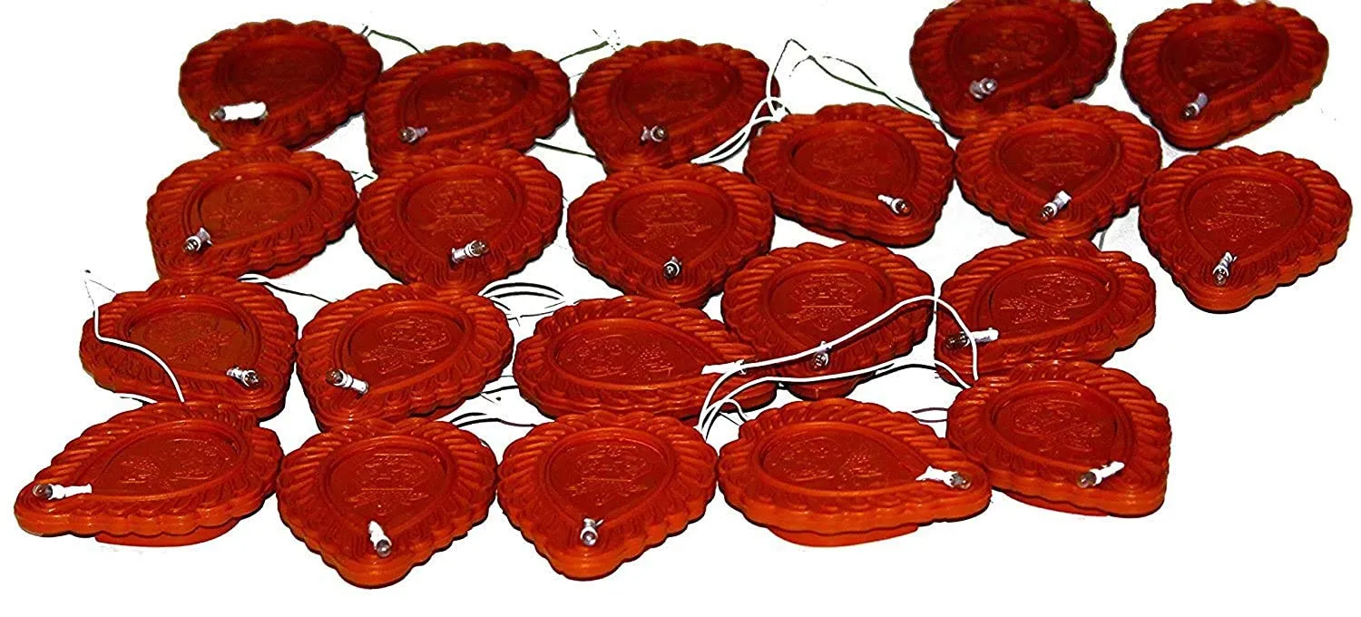 Diwali Diya String Lights 16 Brown Diyas 10 Feet