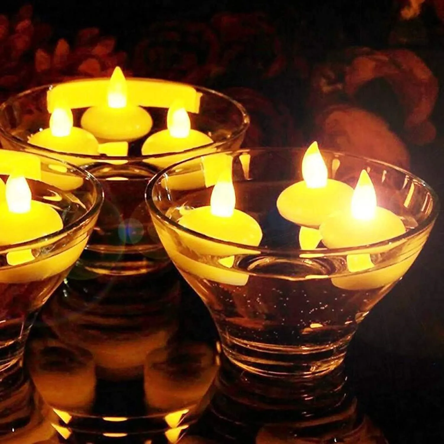 Waterproof LED Floating Tealight Candles Pack of 10 White