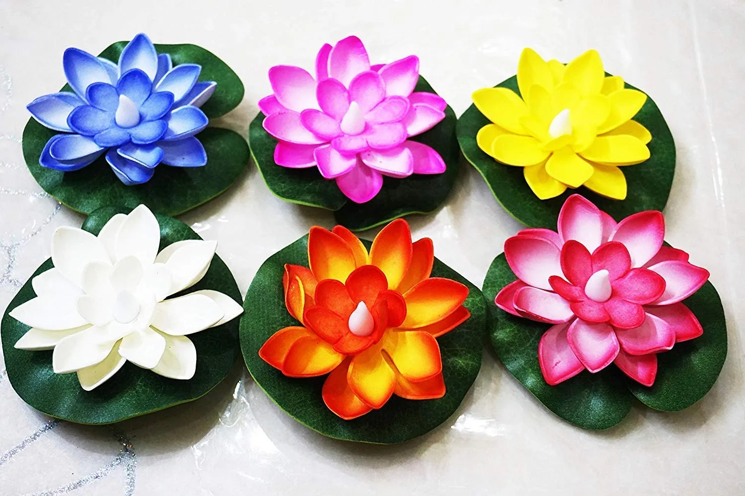 Color Changing Lotus LED Floating Candles Pack of 6