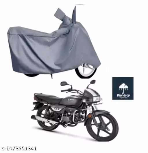 Bike Body Cover for Hero Splendor Plus – Waterproof Polyester, Grey Full Protection