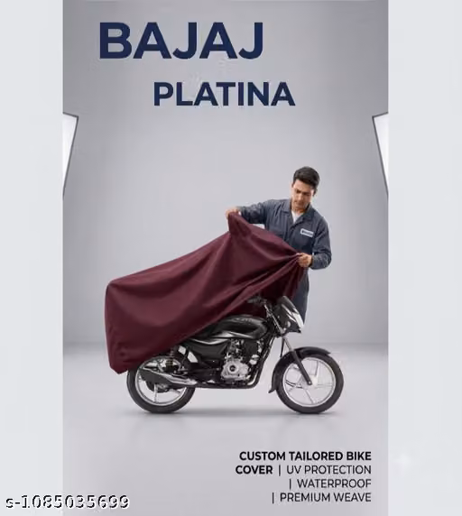 Bike Body Cover for Bajaj Platina – Water Resistant Polyester, Maroon UV Protection