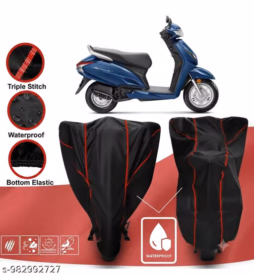 Scooty Cover for Honda Activa 6G – Waterproof Dustproof UV Protection, Red Piping