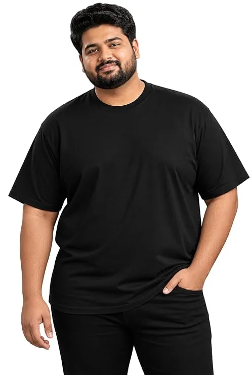 Men’s Plain Oversized Cotton T-Shirt – Casual Plus Size Tee XS to 7XL