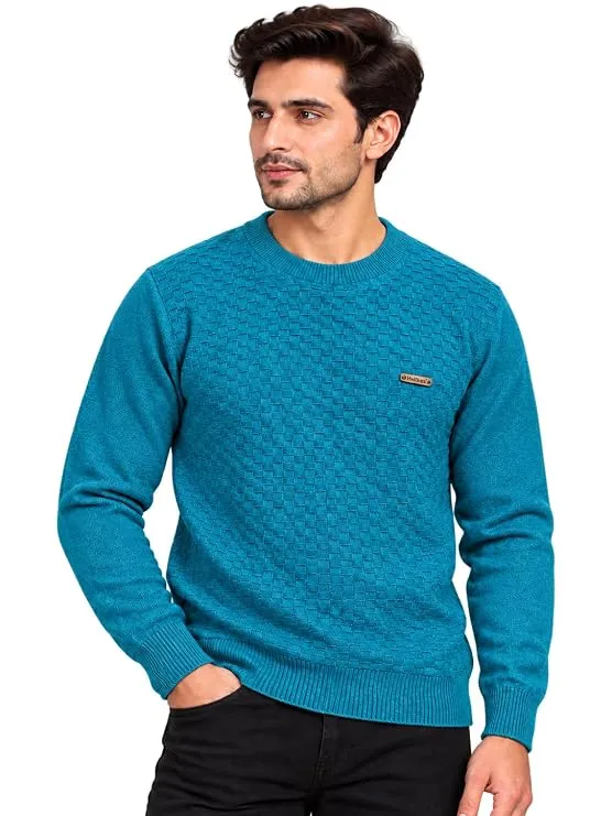 Men’s Wool Blend Crew Neck Pullover Sweater – Regular Fit