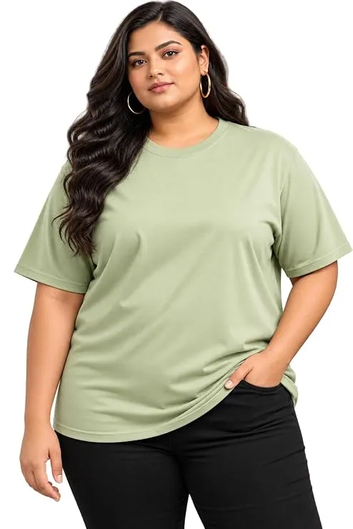 Women’s Oversized Cotton Blend T-Shirt – Plus Size XS to 7XL