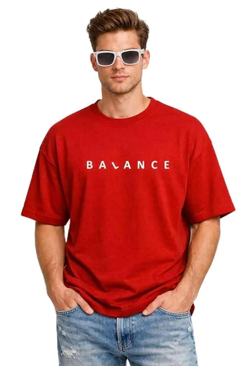 Men’s Oversized Cotton Blend Graphic T-Shirt – Crew Neck Short Sleeve