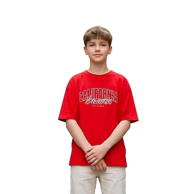 Kids’ Cotton Blend Oversized Drop Shoulder T-Shirt – Unisex Boys & Girls