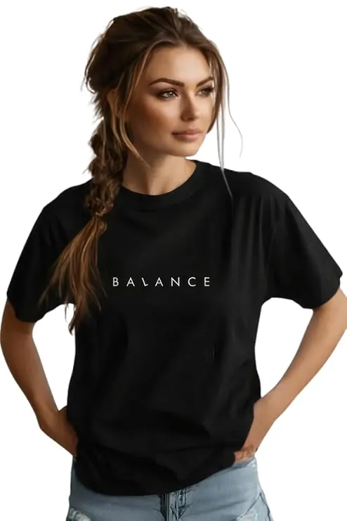 Women’s Oversized Cotton T-Shirt – Minimalist Typography Design