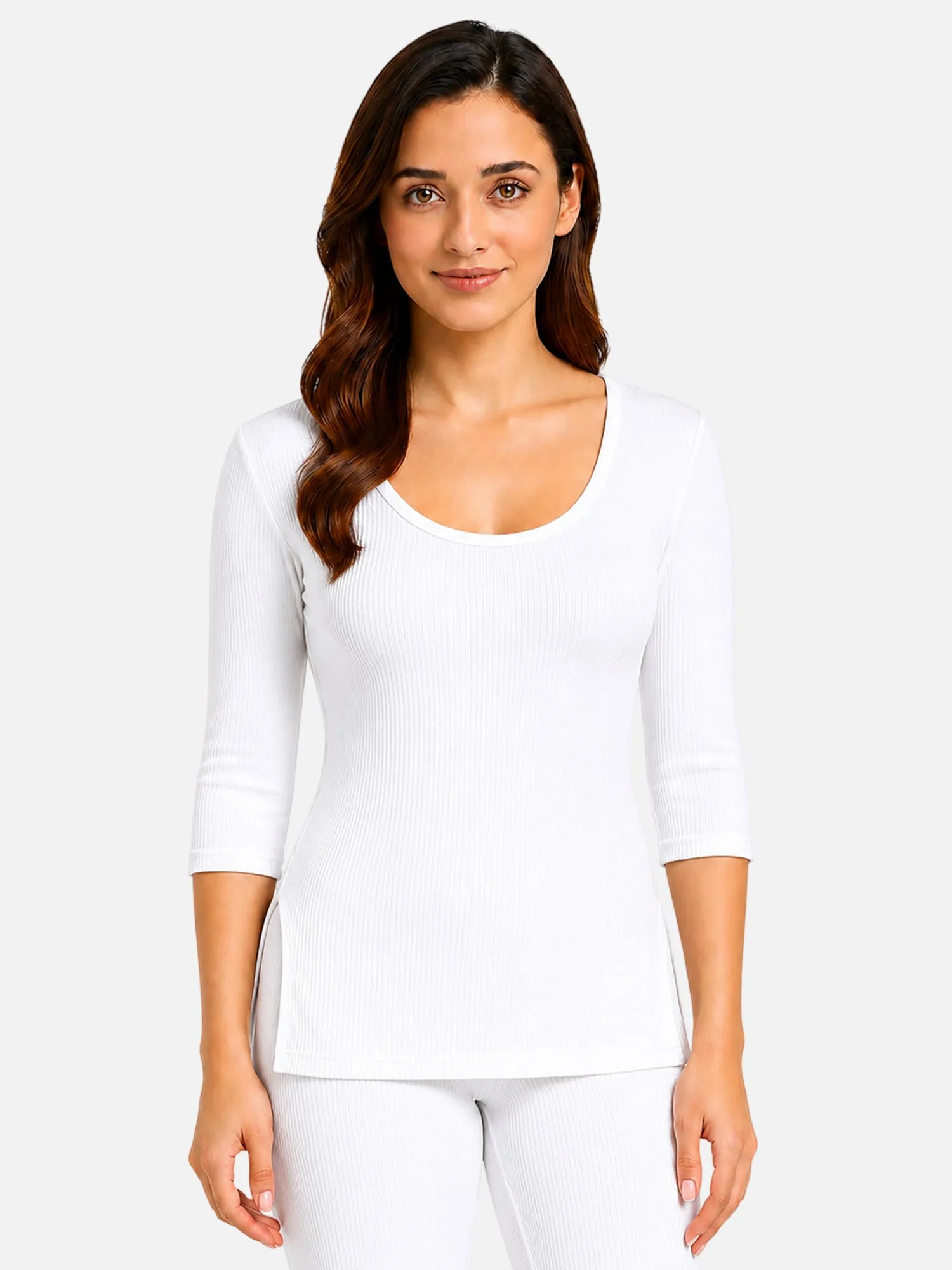 Women’s Thermal Top – Antibacterial Round Neck Full Sleeves, Slim Fit Winter Innerwear