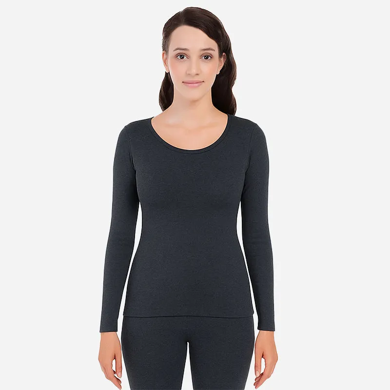 Women’s Thermal Top – Round Neck Full Sleeves, Long Length Winter Wear
