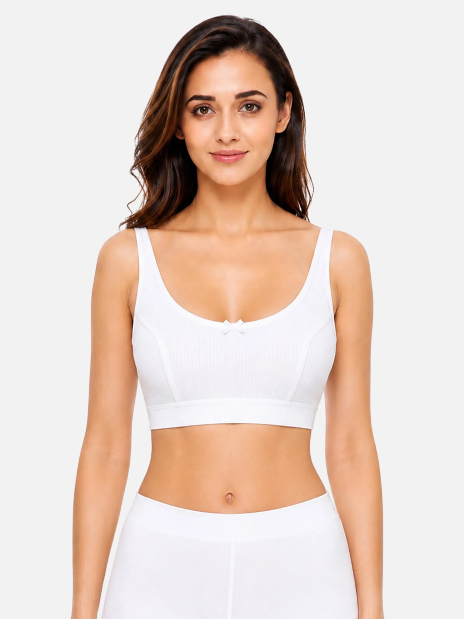 Women’s Sleeveless Thermal Top – Round Neck, Short Length, Solid Winter Wear