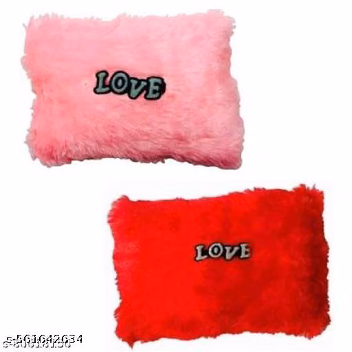 Soft Love Cushion Pillows Set of 2 Red & Pink