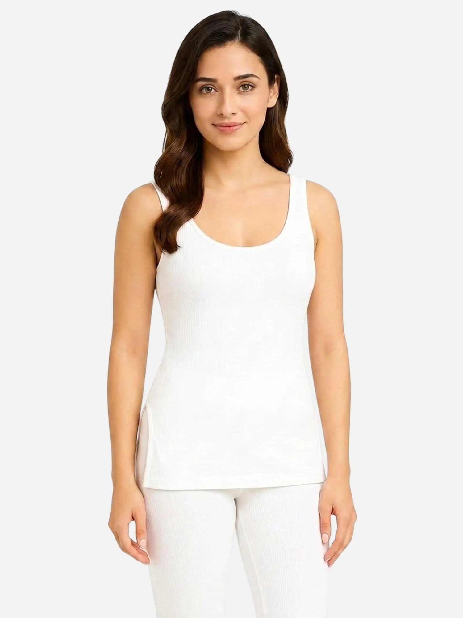 Women’s Sleeveless Thermal Top – Round Neck Slim Fit Winter Base Layer