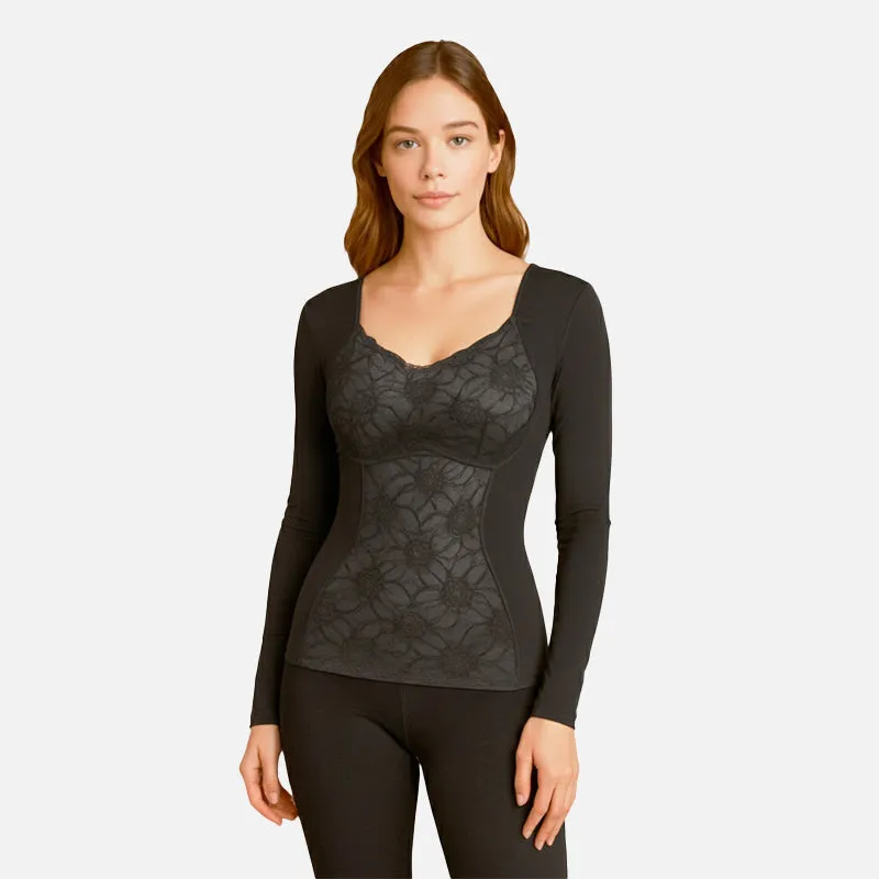 Women’s Quilt Thermal Top – Round Neck Full Sleeves Slim Fit Longline Winter Wear