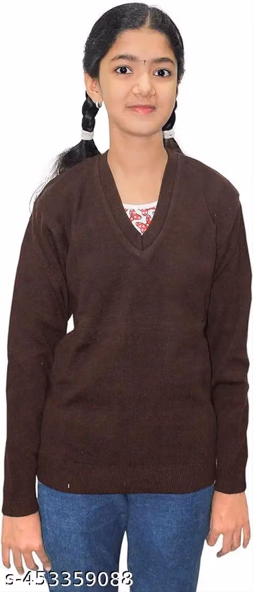Unisex Coffee Brown School Uniform Sweater for Boys & Girls
