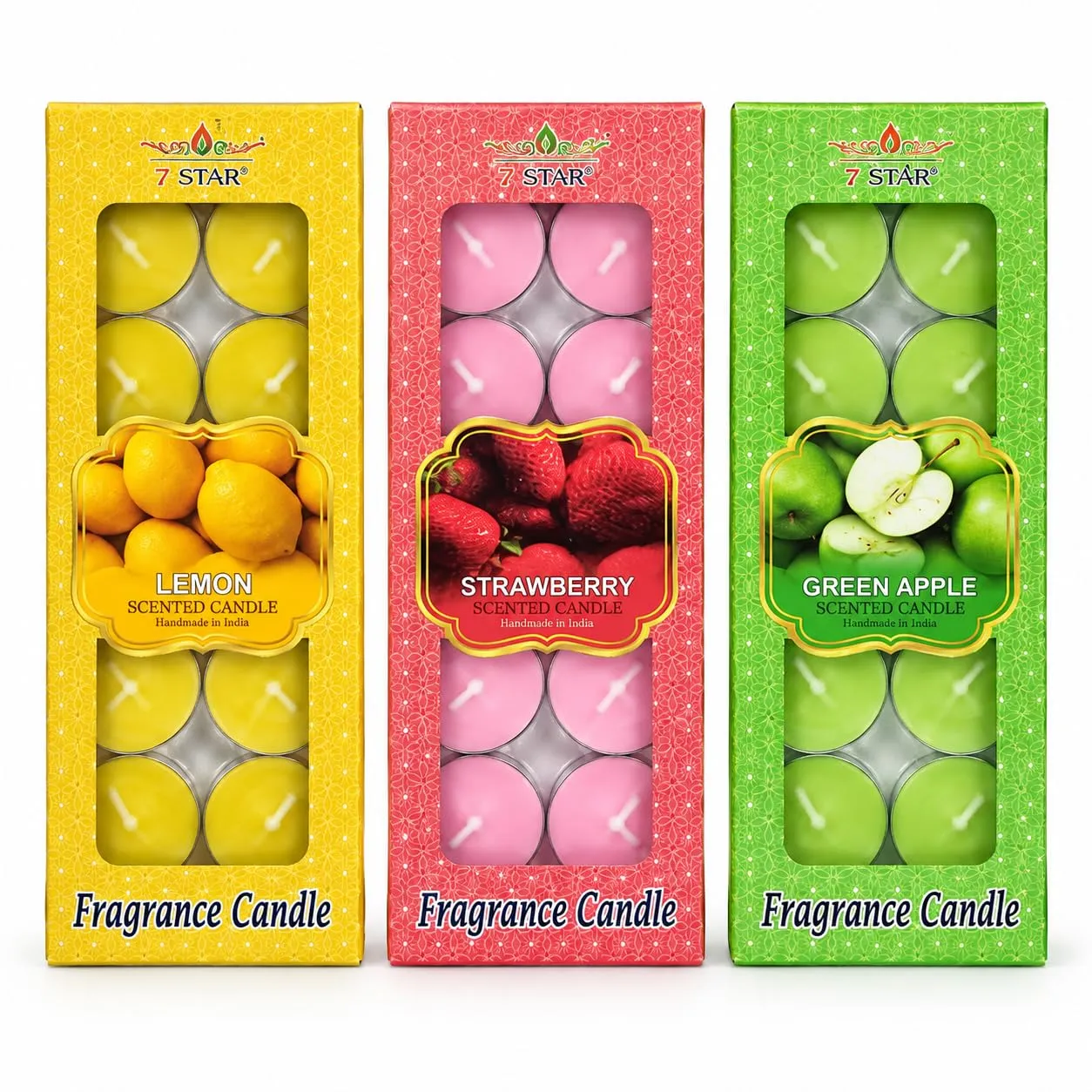 Multicolour Scented Wax Tealight Candles in Aluminium Cups Pack of 30
