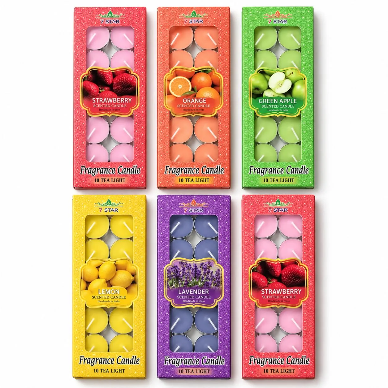 Multicolour Scented Wax Tealight Candles in Aluminium Cups Pack of 60