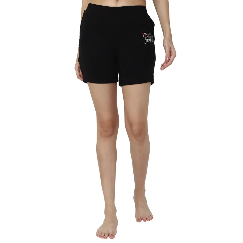 Women’s French Terry Shorts – Above Knee Lounge Shorts with Side Pockets
