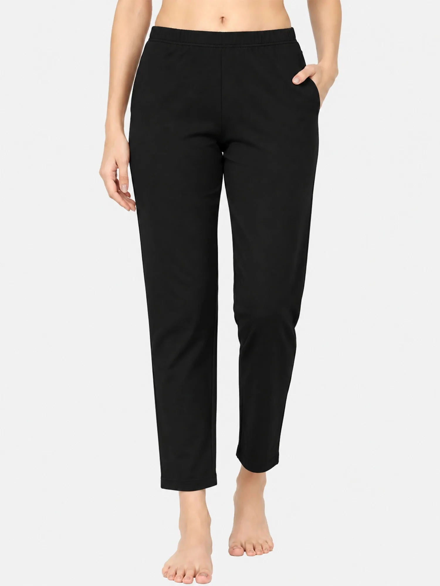 Women’s Cotton Track Pants – Regular Fit Sports Pants with Side Pockets