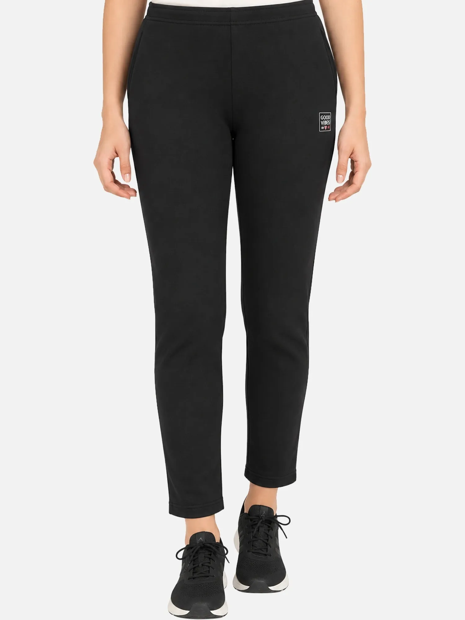 Women’s Fleece Jogger Track Pants – Solid Comfortable Active & Lounge Wear