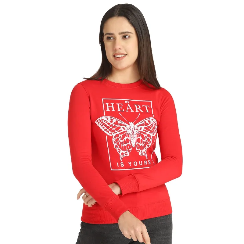 Women’s Fleece Winter Sweatshirt – Soft Stretch Full Sleeve Round Neck Top