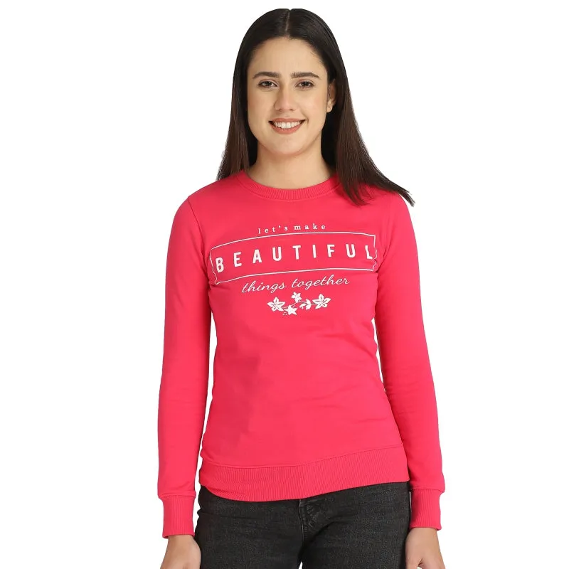 Women’s Fleece Sweatshirt – Round Neck Full Sleeves Comfortable Winter Layer
