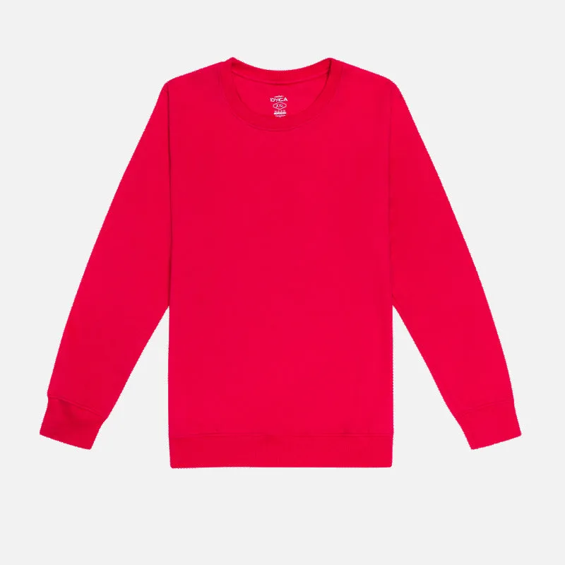 Women’s Solid Fleece Sweatshirt – Regular Length Full Sleeve Winter Top