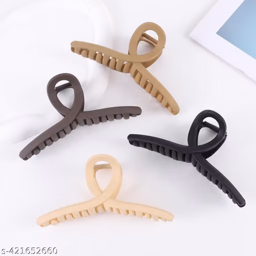 Multicolour T-Shape Solid Hair Claw Clips for Women