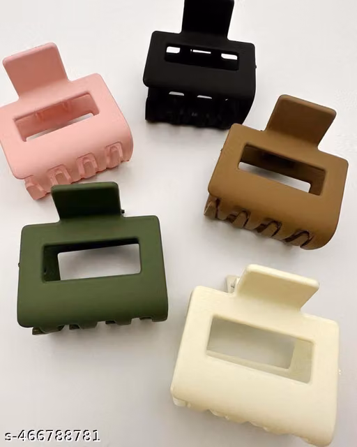 Square Matte Hair Claw Clips Set of 4 for Girls & Women