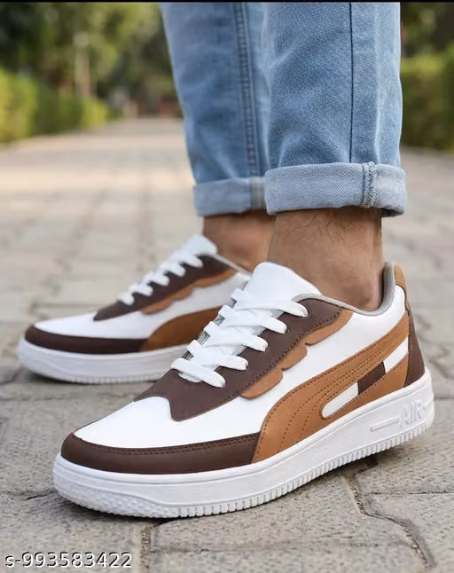 Men’s Casual Sneakers with Mesh Upper & Lace-Up Design