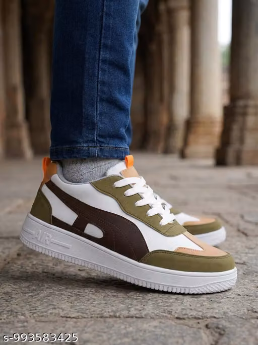 Men’s Casual Sneakers with Mesh Upper & Lace-Up Design