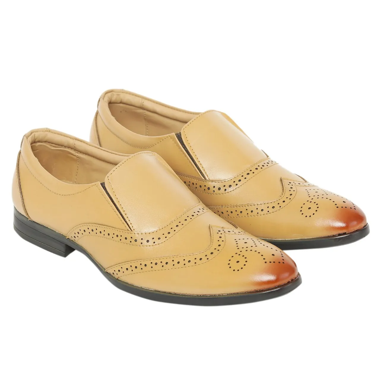 Formal Shoes – Men’s Brogue Slip-On Synthetic Leather Office & Party Wear Shoes