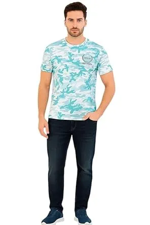 T-Shirts – Men’s Green Regular Fit Sports & Casual T-Shirt