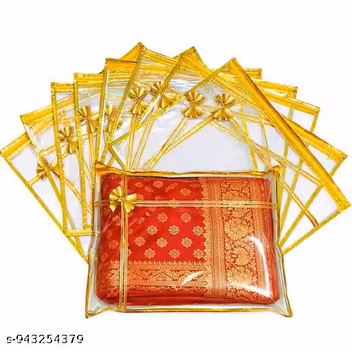 Saree Covers – Pack of 10 Crystal Clear PVC Storage Bags for Sarees & Suits
