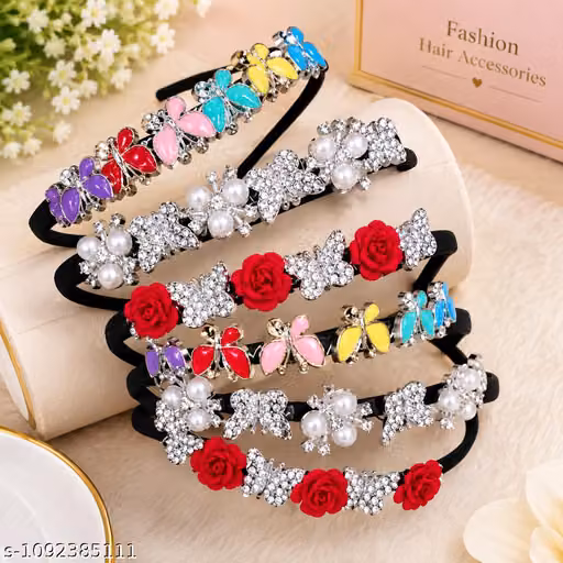 Girls Hairbands – Pack of 6 Cute Flower Design ABS Hair Accessories for Kids