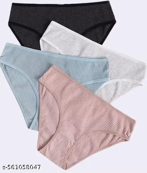 Women’s Cotton Striped Mid Rise Hipster Panty Pack of 4
