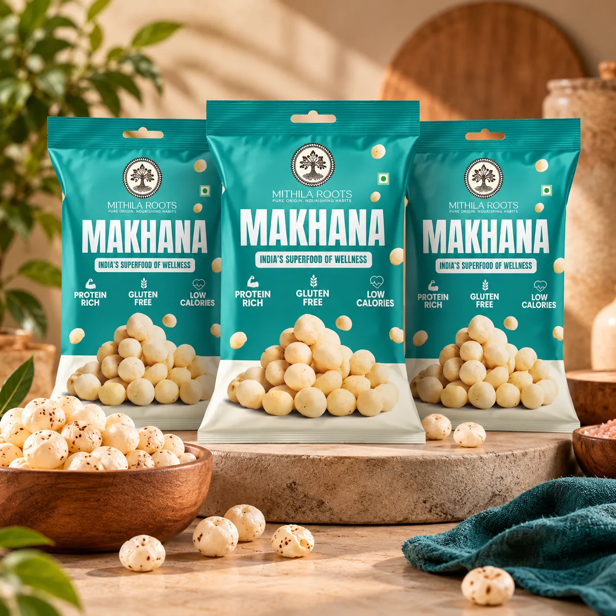 Mithila Roots Premium Foxnuts Makhana Combo Pack | 600g