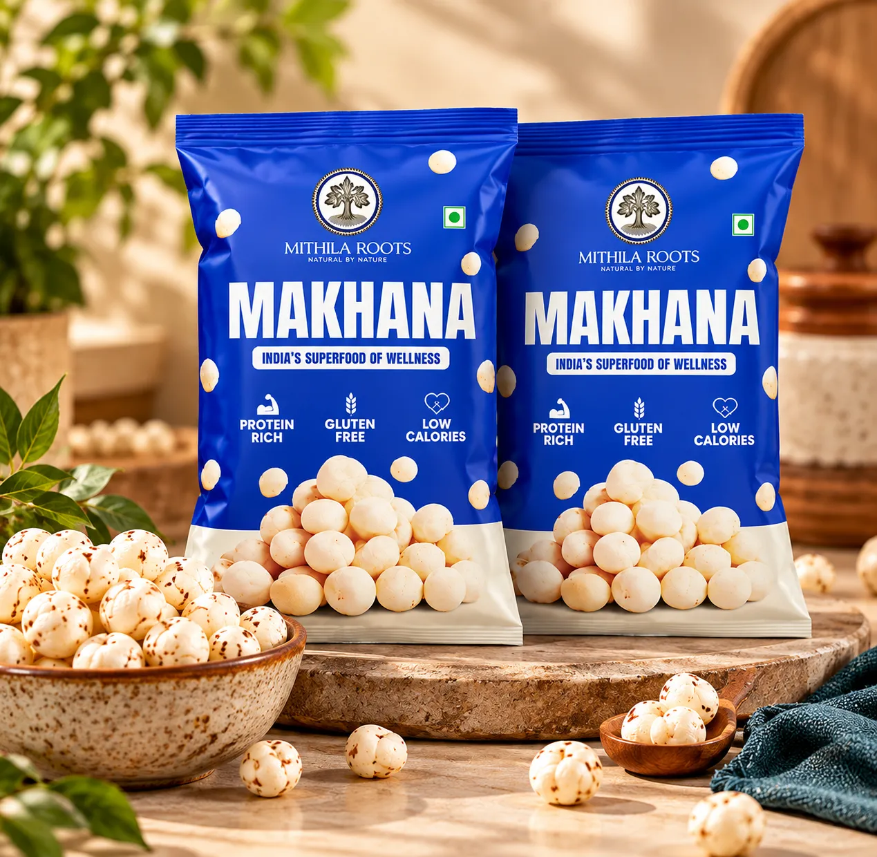 Mithila Roots Premium Phool Makhana Fox Nuts Pack of 2 | 200g