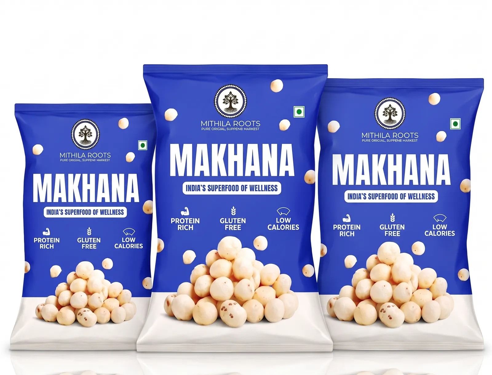 Mithila Roots Premium Phool Makhana Value Combo Pack | 550g