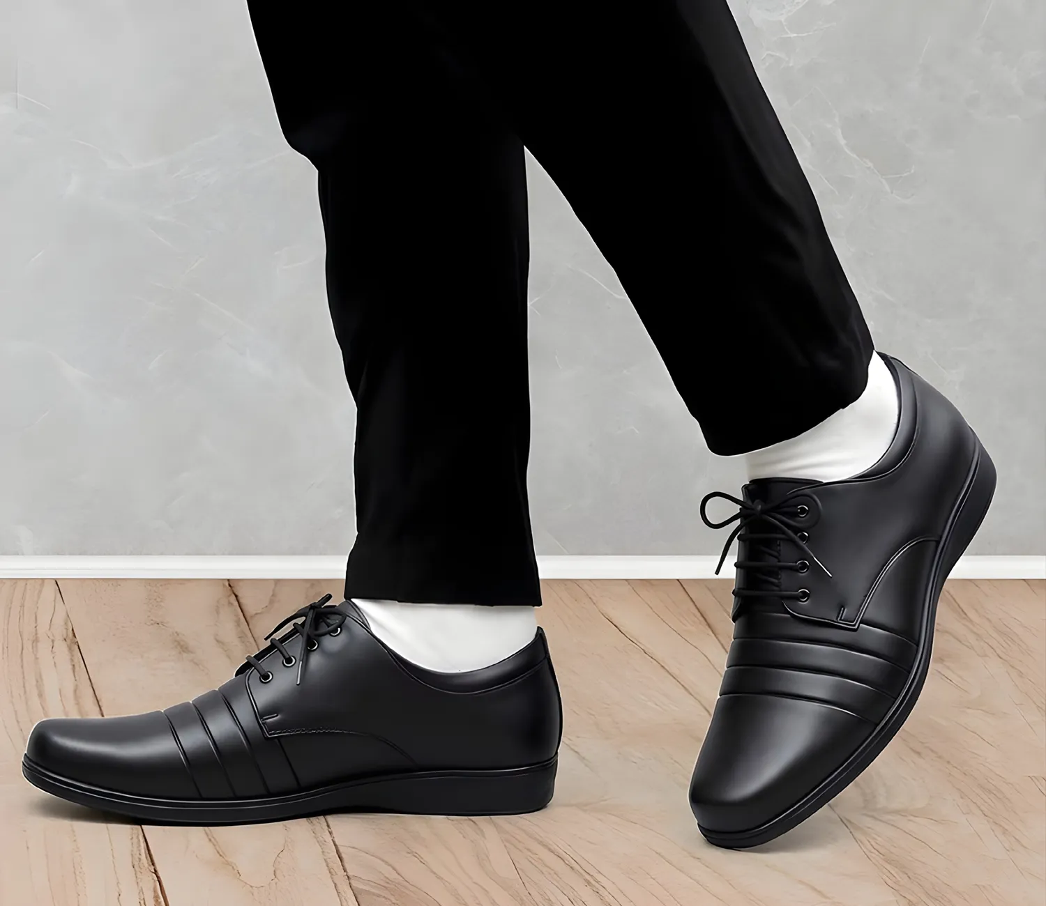 Men's Black Derby Formal Shoes | Trendy Office & Business Shoes