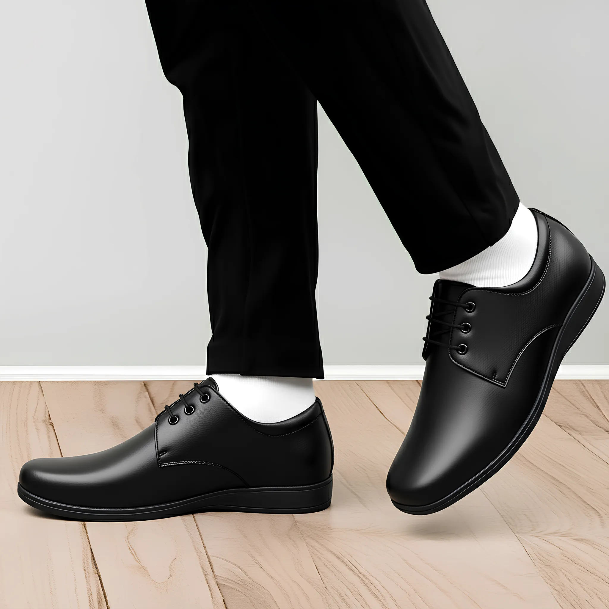 Men's Black Derby Shoes | Luxury Formal Office Footwear