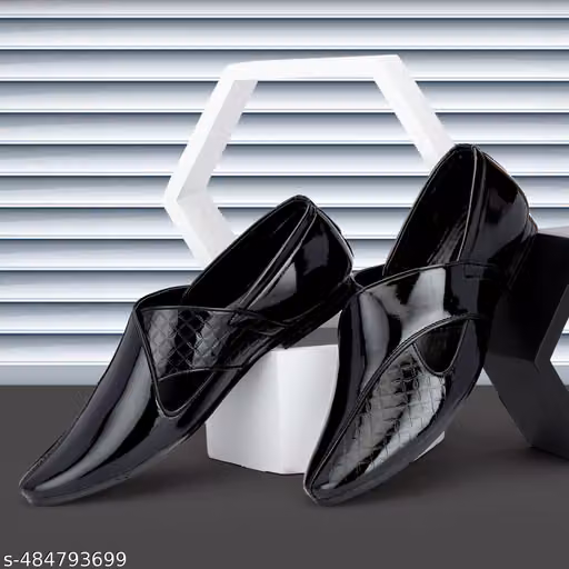 Men's PU Peshawari Slip-On Shoes with Pointed Toe