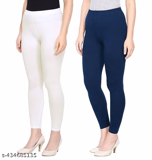 Women’s Multicolour Cotton Lycra Leggings Combo Pack of 2