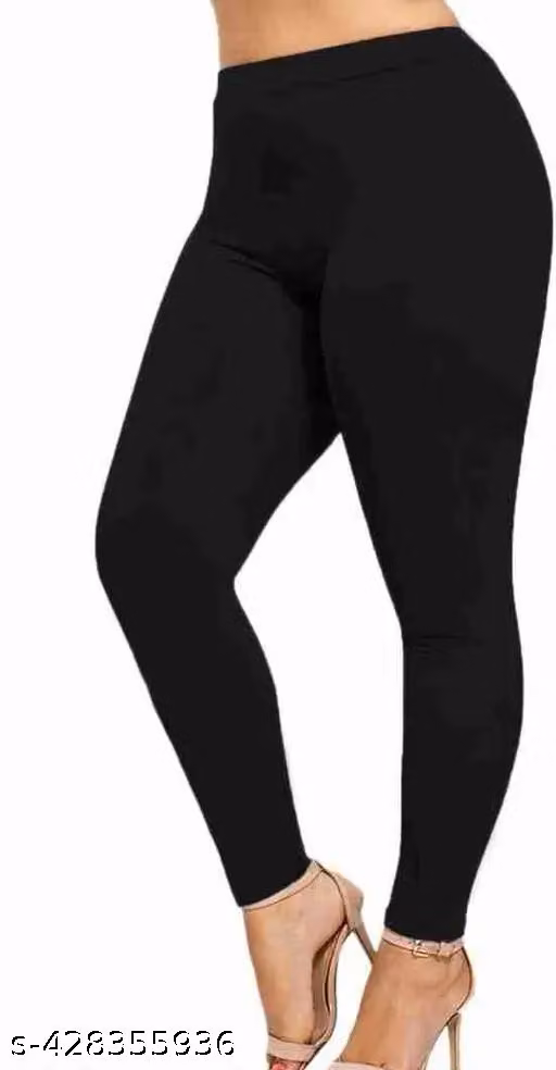 Women’s Cotton Ankle Length Solid Leggings with Elastic Waistband